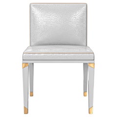 "Perla" Chair, Set of Eight, with Stainless Steel and Bronze Details, Istanbul