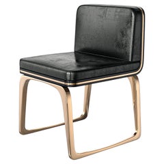 "Safari XLIX" Chair, Set of Eight, with Bronze & Tailor Made Leather, Istanbul