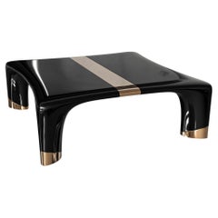 "Perla" Coffee Table with Stainless Steel and Bronze Details, Istanbul