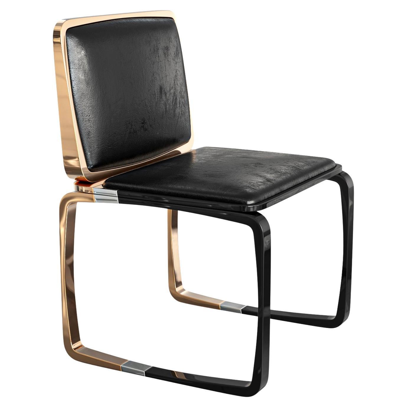 "Modena" Chair, Set of Eight, Bronze and Stainless Steel, Handmade, Istanbul