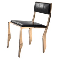 Chaise Icona, ensemble de huit, avec bronze et cuir sur mesure, Istanbul