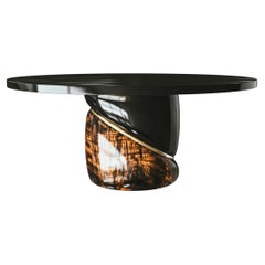 Tavolo rotondo "Sparrow" con dettagli in acciaio inossidabile e bronzo, fatto a mano, Istanbul