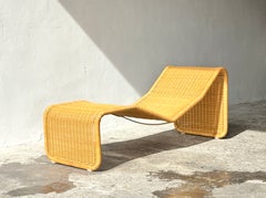Lettino in rattan P3S disegnato da Tito Agnoli per Pierantonio Bonacina nel 1962