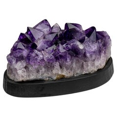 Genuine Amethyst Crystal Cluster On a Wooden Stand (10 lbs)