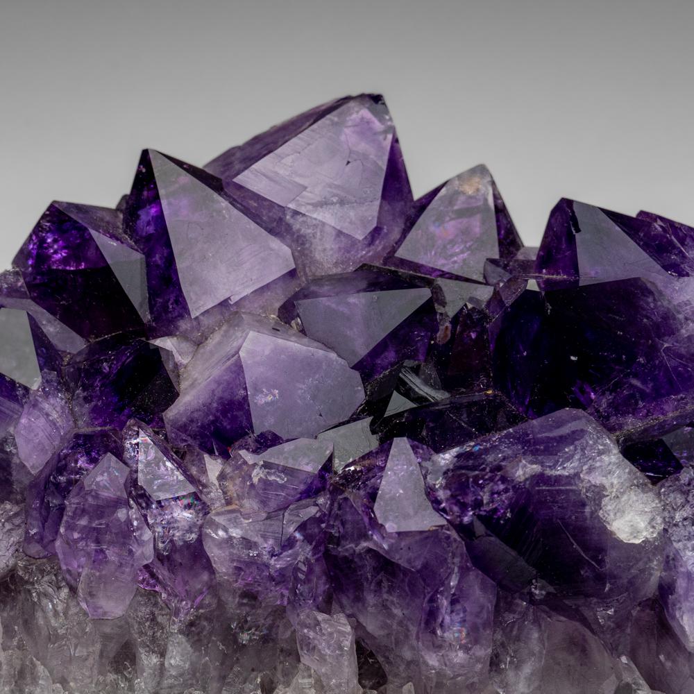 Genuine Amethyst Crystal Cluster On a Wooden Stand (10 lbs) For Sale 1