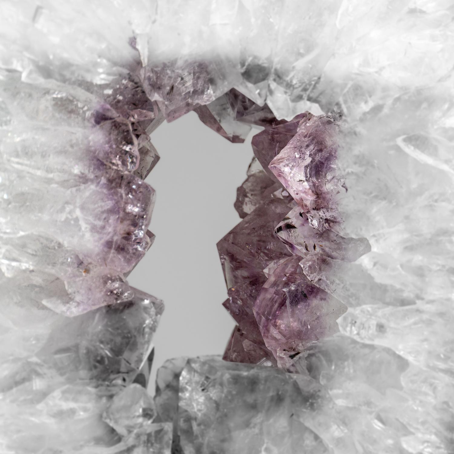 Brazilian Genuine Amethyst Geode Slice on Stand from Uruguay (14.2 lbs) For Sale
