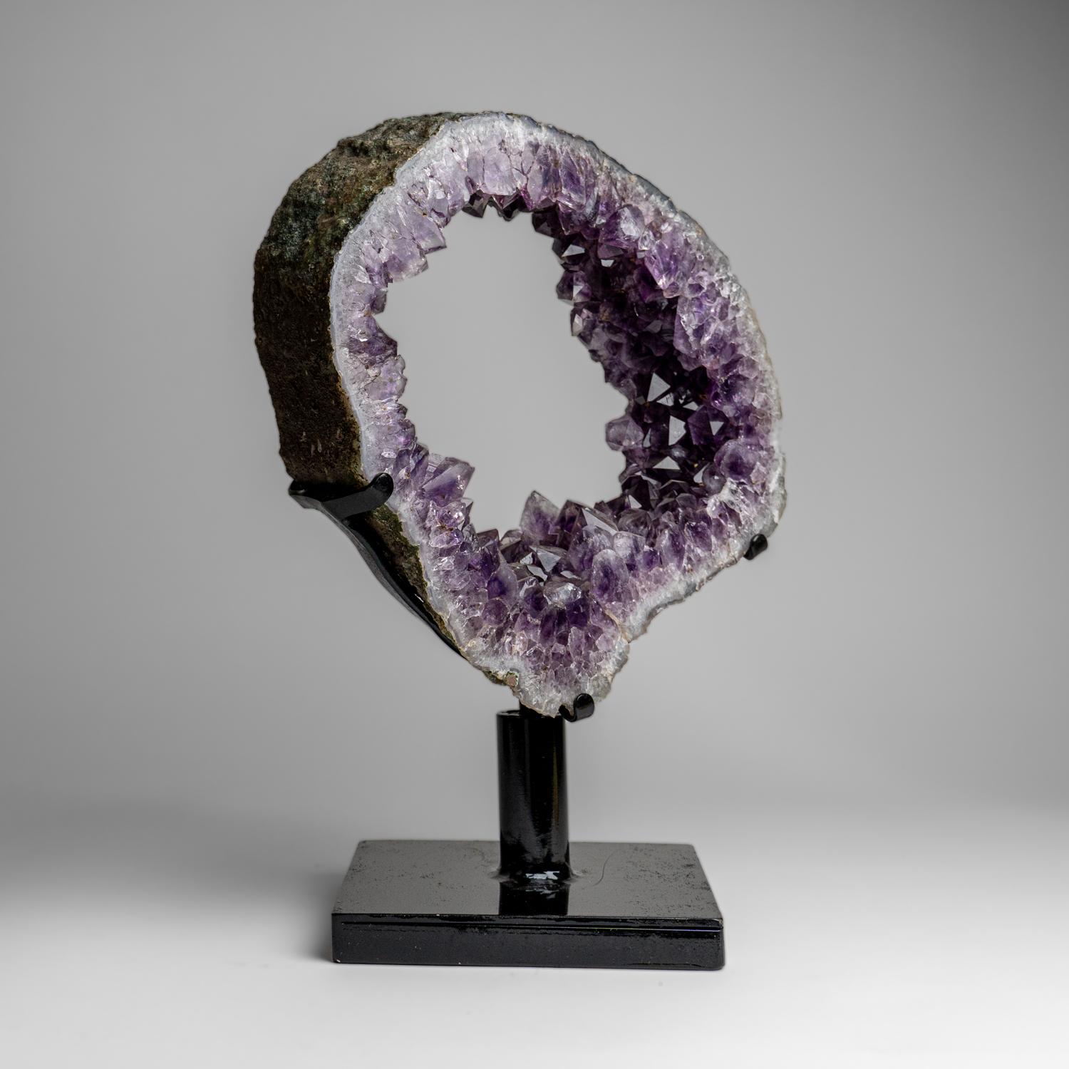 Other Genuine Amethyst Geode Slice on Stand from Uruguay (13.8 lbs) For Sale
