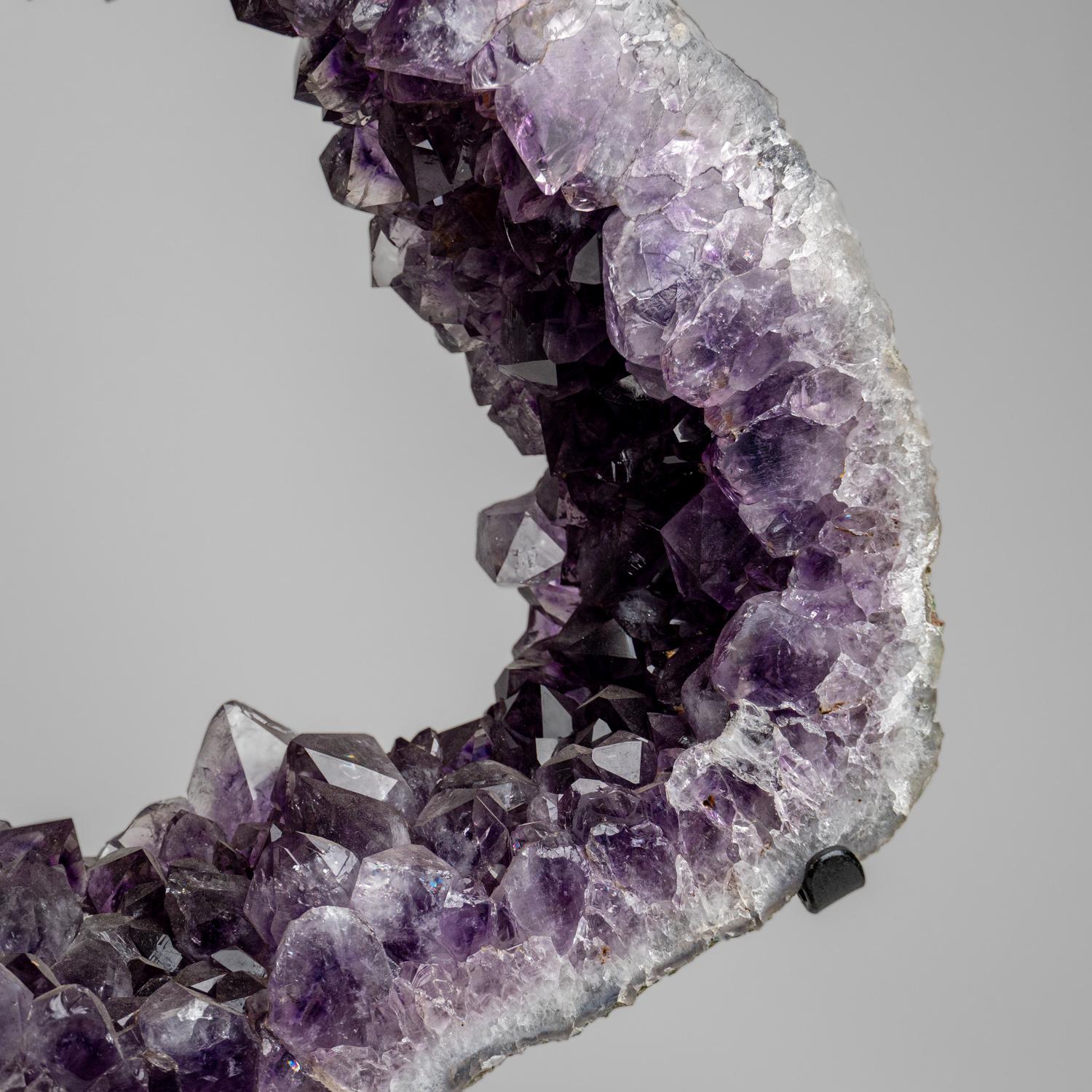 Genuine Amethyst Geode Slice on Stand from Uruguay (13.8 lbs) For Sale 4