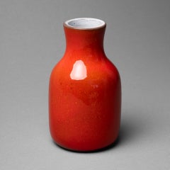 Jacques et Dani Ruelland : Orange-red "coral" enameled vase - C. 1950