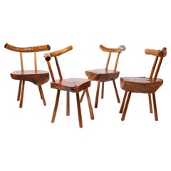 Nakashima Style Organic Free Form Brutalist Wabi Sabi Timber Chairs