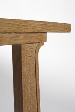 Mesa «Lira» francesa de los años 40, estilo Art Déco, de roble encalado