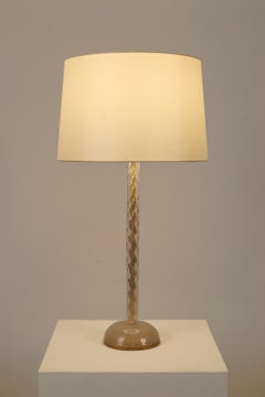 1950s Italian Murano Twisted Glass Table Lamp