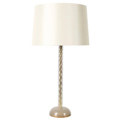 1950s Italian Murano Twisted Glass Table Lamp