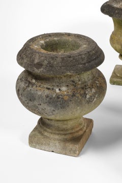 Collection of English Classic Carrara Marble Garden Planters