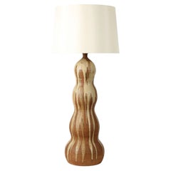 Large Drip Glazed Mid Century Ceramic Table Lamp