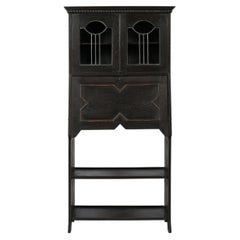Ebonised Oak Early 20th Century Arts & Crafts Bureau Cabinet