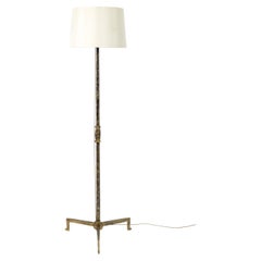 French 1950s Gilt Iron Floor Lamp