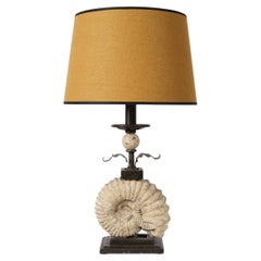 French Sculptural Cast Ammonite Fossil Table Lamp
