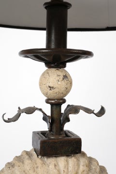 French Sculptural Cast Ammonite Fossil Table Lamp