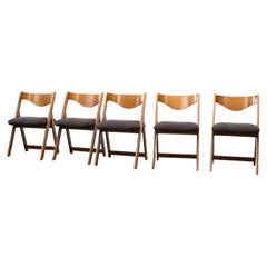 Set of five Italian dining chairs in the manner of Willy Rizzo