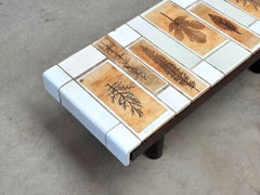 Table basse en céramique blanche Roger Capron
