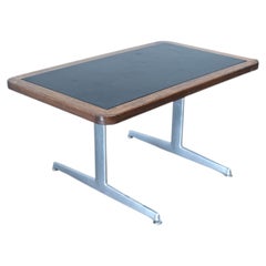 Danish desk with leather top