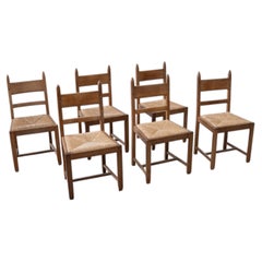 Set of six French dining chairs