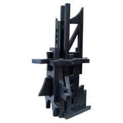 Escultura abstracta italiana de madera