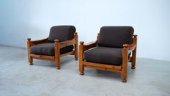 Set aus zwei Liegestühlen aus Kiefernholz