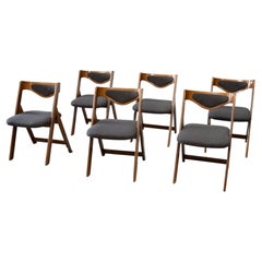 Set of six sculptural Italian dining chairs