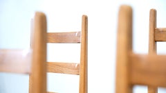 Set of six high back French dining chairs