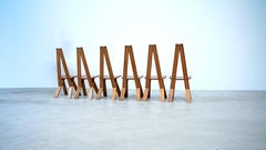 Lot de six chaises de salle à manger « S45 » ou « Chlacc » des débuts, signées Pierre Chapo