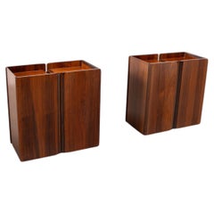 Rare rosewood side cabinets Afra Tobia Scarpa for Maxalto