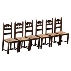 Set of six French dining chairs