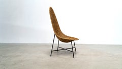 Sculptural Italian rattan lounge chair
