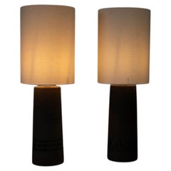 Set of two ceramic sculptural table lamps by Töreboda