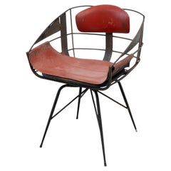 1950's French steel desk chair