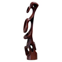 Abstrakte Holzskulptur aus den 1960er Jahren