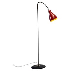 Belgian red lacquered floor lamp