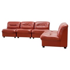 Faux leather modular Italian sofa