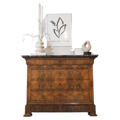 French Louis Philippe Chest of Drawers with Marble