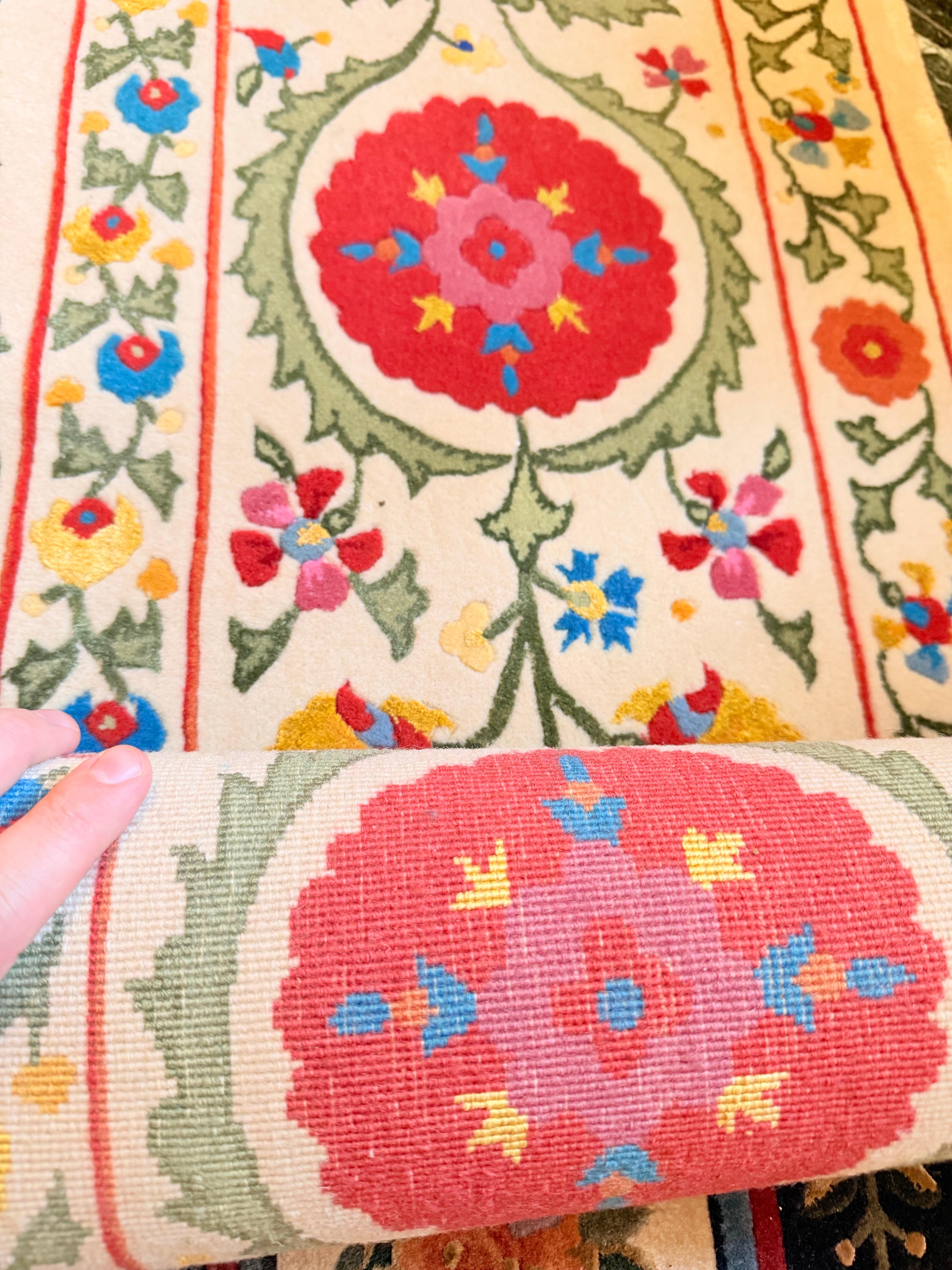 Via Como - 'Suzanni 6' Teppich Handgeknüpfter Teppich aus Wolle und Seide 6x9 Seltener Vintage im Angebot 1