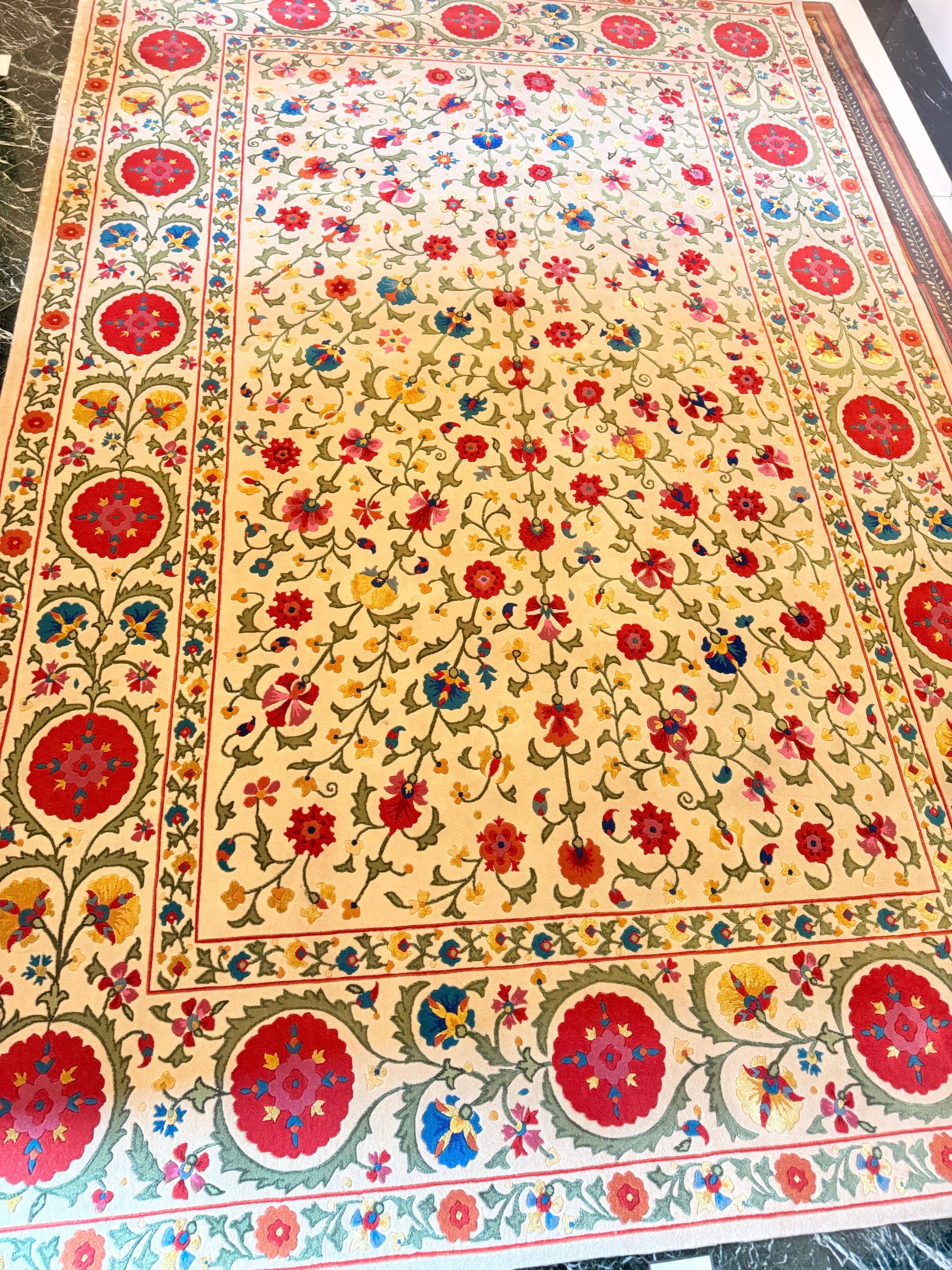 Via Como - 'Suzanni 6' Teppich Handgeknüpfter Teppich aus Wolle und Seide 6x9 Seltener Vintage im Angebot 3