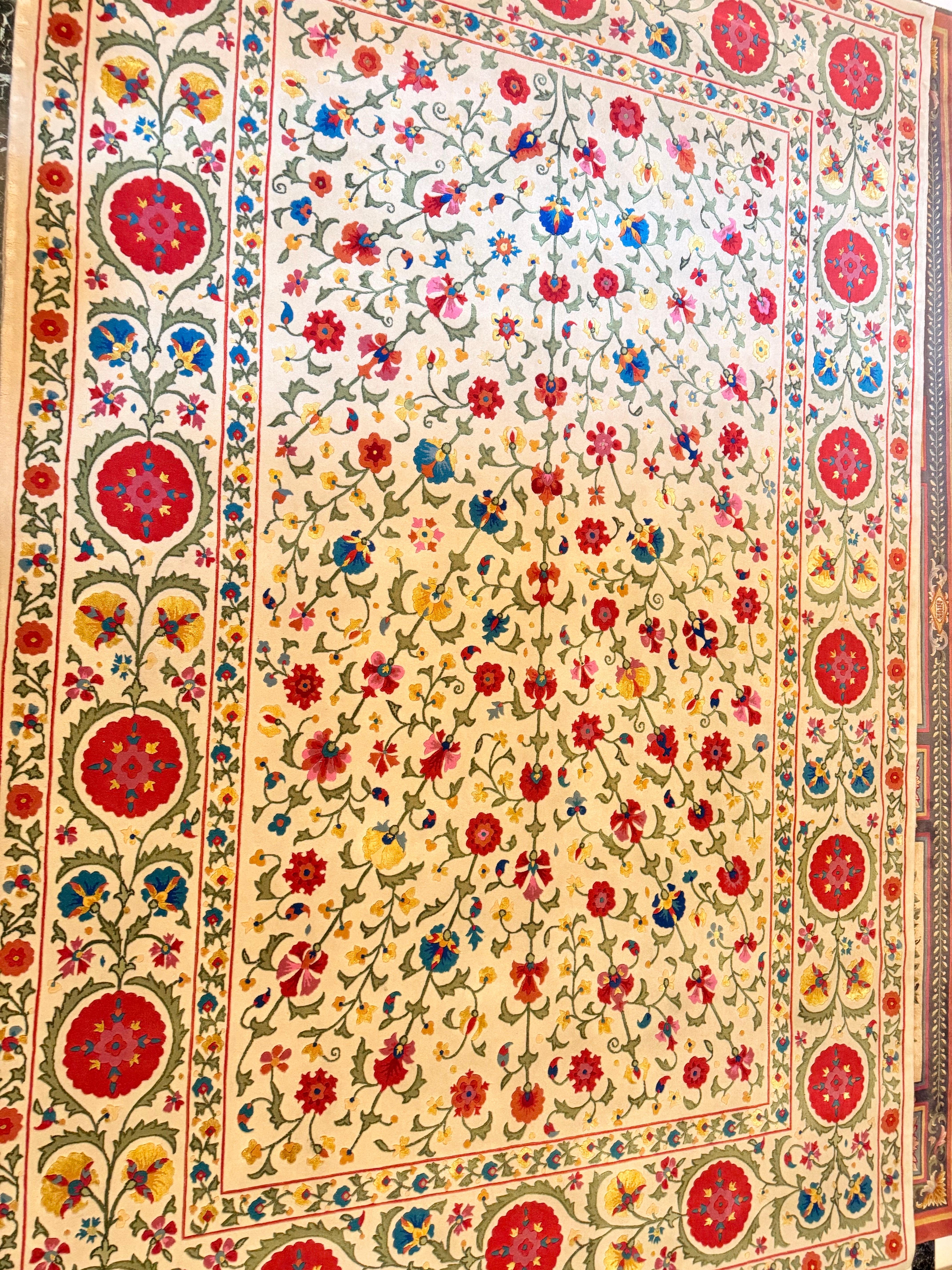 Via Como - 'Suzanni 6' Teppich Handgeknüpfter Teppich aus Wolle und Seide 6x9 Seltener Vintage im Angebot 4