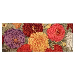 Via Como 'Peonies' Runner Rug 4' x 10' Ft Carpet Rare One of a Kind Flowers
