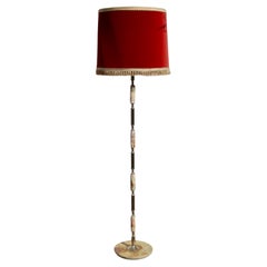 Mid-Century Onyx and Brass Floor Lamp - Contemporary Design Lamp-60s