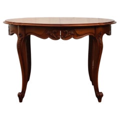 French Vintage Marqueterie Dining Table-extendable Cherrywood Table-Style Louis