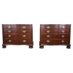 Baker Furniture Historic Charleston Chippendale Mahogany Dressers, a Pair