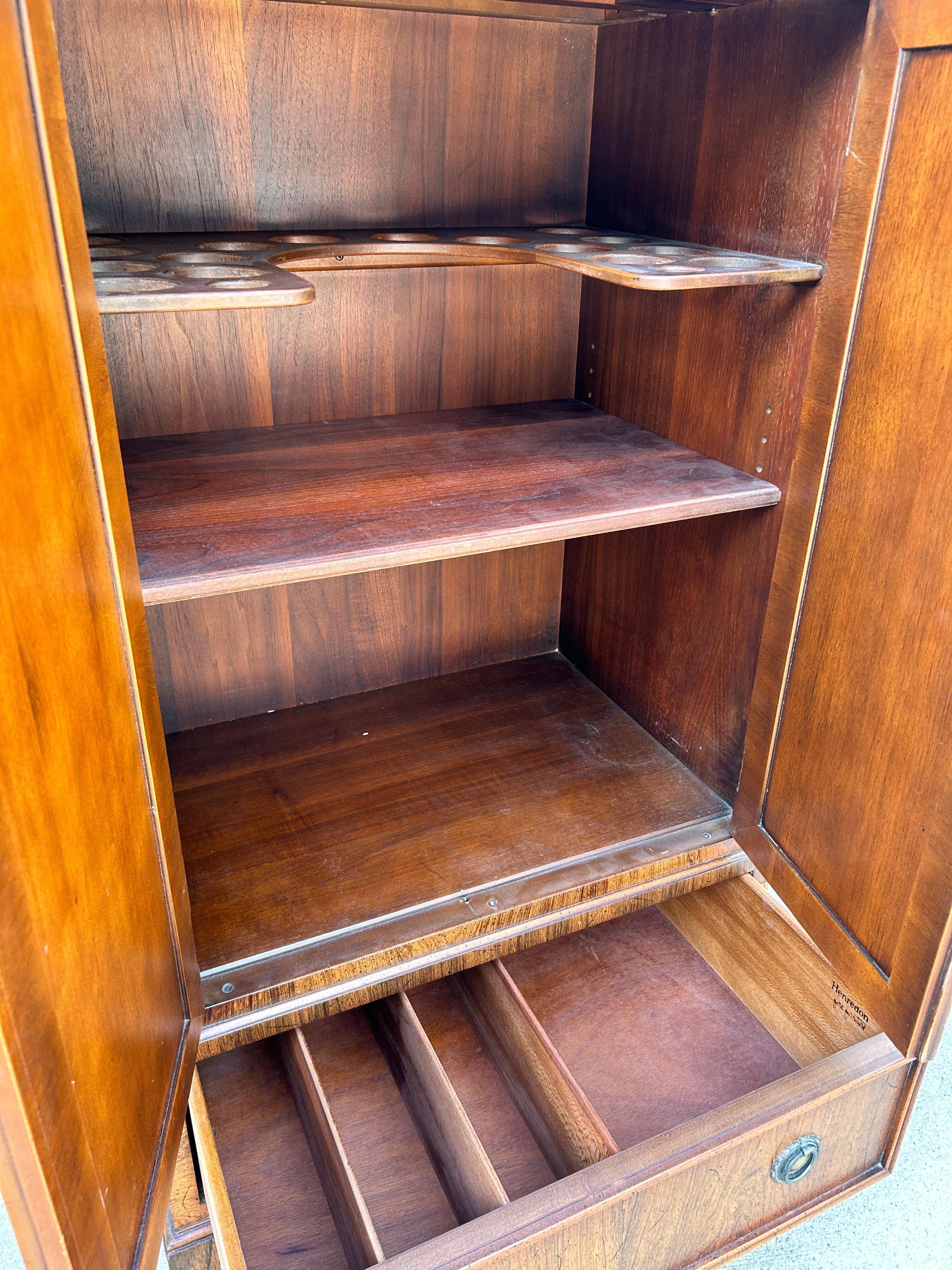 American Drybar Cabinet with Lock and Key by Henredon Fine Furniture For Sale