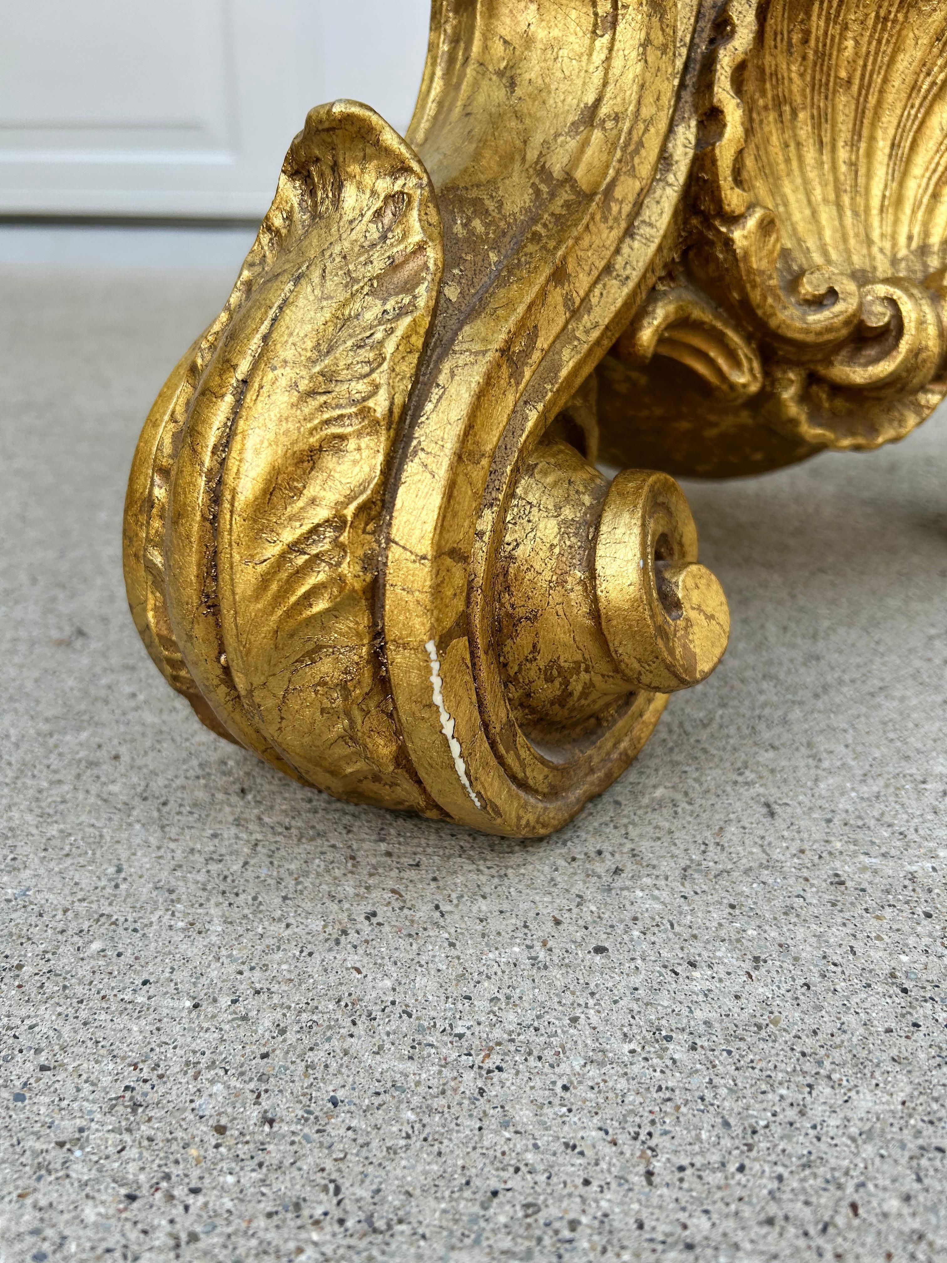 Hollywood Regency Gold and Glass Coffee Table In Good Condition For Sale In Medina, OH